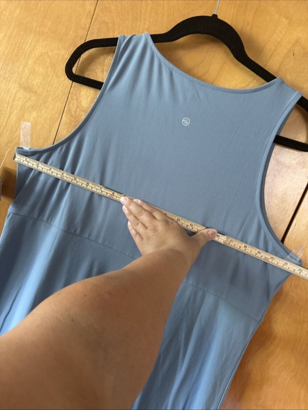 Eddie Bauer Aster Sleeveless Empire Waist Chambray Blue Athletic Casual Dress XL - Picture 7 of 12